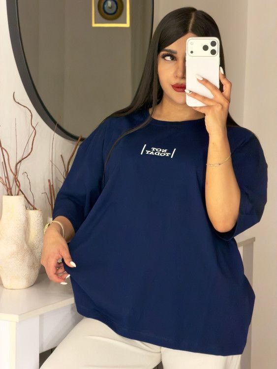 تیشرت باکسی طرح نات تودی پنبه‌ای فری سایز