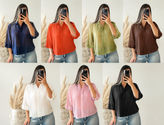 شومیز باکسی شیشه ای